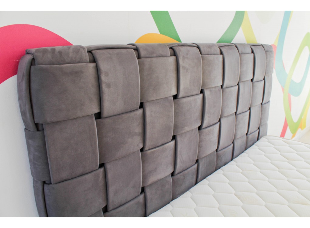 Letto Contenitore Claudia tessuto Grigio